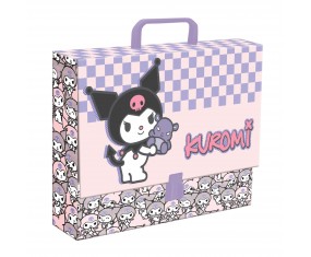 Teczka z RĄCZKĄ dla dziewczynki A4 szkolna szeroka 9cm XL KUROMI PINK