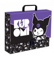 Teczka z RĄCZKĄ dla dziewczynki A4 szkolna szeroka 9cm XL KUROMI BLACK