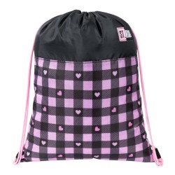 Zestaw szkolny dla dziewczynki 3 el plecak worek saszetka Pink Checkered