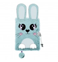 Pamiętnik notes pluszowy WŁOCHACZ z kłódką 3D RABBIT KRÓLICZEK