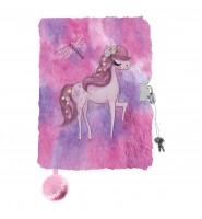 Pamiętnik notes pluszowy WŁOCHACZ z kłódką 3D ROMANTIC HORSE KONIK