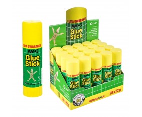 Zestaw KLEJ szkolny biurowy w sztyfcie AMOS 20 szt. 22g Glue Stick