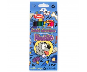 Kredki szkolne trójkątne KREDZIO 12 kolorów dla dzieci TOMA miękko rysujące