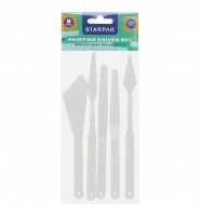 NOŻE MALARSKIE Starpak 5 sztuk białe do farb akrylowych i olejnych ZESTAW