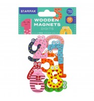 Magnesy drewniane Starpak kolorowe CYFERKI zestaw 10 sztuk