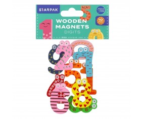 Magnesy drewniane Starpak kolorowe CYFERKI zestaw 10 sztuk