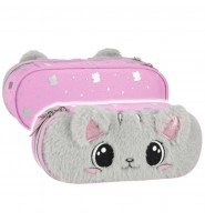 Piórnik saszetka szkolny z klapką pluszowy dla dziewczynki KITTY PLUSH KOTEK Starpak