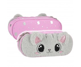 Piórnik saszetka szkolny z klapką pluszowy dla dziewczynki KITTY PLUSH KOTEK Starpak