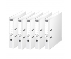 Zestaw segregator dźwigniowy A4 75mm 2 ringi biały 5 sztuk Interdruk