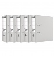 Zestaw segregator dźwigniowy A4 75mm 2 ringi SZARY 5 sztuk Interdruk