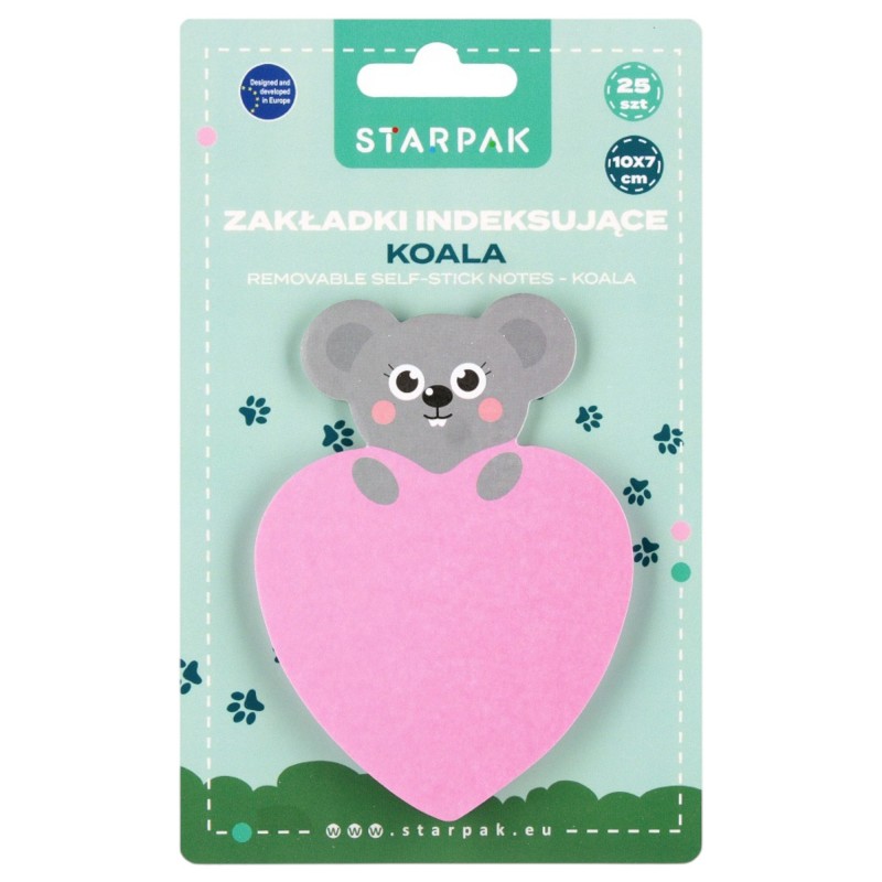 Zakładki karteczki indeksujące KOALA 25 kartek Starpak 7×10 cm