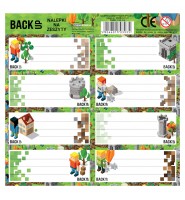 Naklejki nalepki na zeszyty Derform BackUp Game pikselowe 8 szt