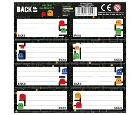 Naklejki nalepki na zeszyty Derform PAC-MAN Gamer 8 szt