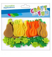 Filcowe ozdoby samoprzylepne STARPAK 48 sztuk mix kolorów wzorów DYNIA LIŚCIE