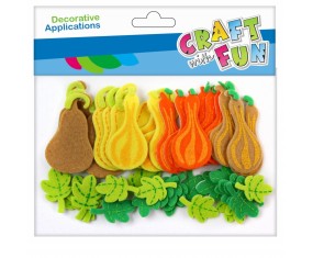Filcowe ozdoby samoprzylepne STARPAK 48 sztuk mix kolorów wzorów DYNIA LIŚCIE