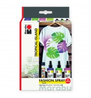 Farby do tkanin MARABU Fashion Spray Tropical Island 3x100ml zestaw + LINER do tkanin