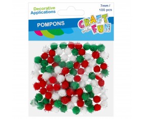 Pompony dekoracyjne AKRYLOWE  7 mm mix kolorówSTARPAK