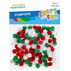 Pompony dekoracyjne AKRYLOWE  7 mm mix kolorówSTARPAK