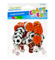 Piankowe naklejki Piłki SPORT 57 sztuk dekoracyjne zestaw STARPAK