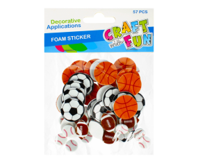 Piankowe naklejki Piłki SPORT 57 sztuk dekoracyjne zestaw STARPAK