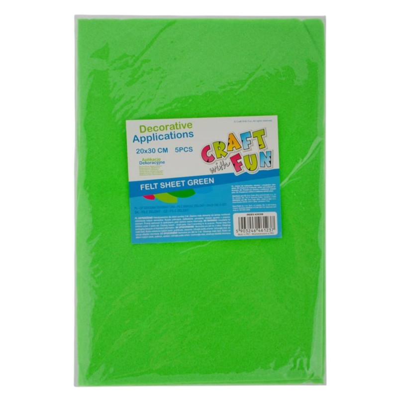 ZESTAW 5 arkuszy filc dekoracyjny MIĘKKI 20×30 cm CIEMNY ZIELONY STARPAK