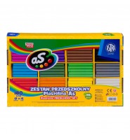 ZESTAW plastelina szkolna 180 szt. zestaw przedszkolny 12 kol AS