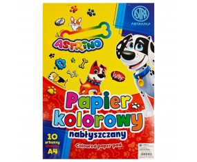 Zeszyt blok papierów kolorowych nabłyszczanych ASTRAPAP 10 arkuszy A4