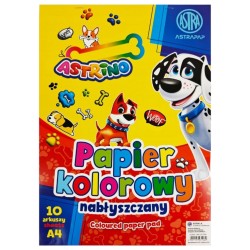 Zeszyt blok papierów kolorowych nabłyszczanych ASTRAPAP 10 arkuszy A4
