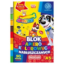 Blok zeszyt papierów kolorowych nabłyszczanych ASTRINO A5 50 arkuszy 10 kolorów