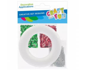 Cekiny metaliczne Craft With Fun czerwone/zielone zestaw dekoracyjny kreatywny