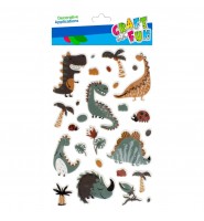 Naklejki dinozaury Craft With Fun 27 sztuk zestaw dekoracyjny dla dzieci
