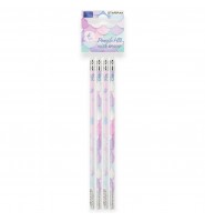 Ołówki HB z gumką motyw syrenki 4 sztuki Starpak do szkoły i biura