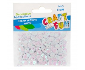 Cekiny kremowe BIAŁE 8 mm 14 g Craft With Fun ozdoby dekoracyjne perłowe