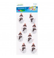 Naklejki 3D bałwanki Craft With Fun 8 szt ozdoby świąteczne Boże Narodzenie