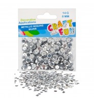 Cekiny metaliczne srebrne 8 mm 14 g Craft With Fun ozdoby do dekoracji