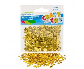 Cekiny metaliczne złote 8 mm 14 g Craft With Fun ozdoby dekoracyjne