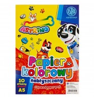 Papier blok kolorowy nabłyszczany A5 10 arkuszy Astra Astrino do prac plastycznych
