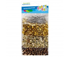 Cekiny ozdobne metaliczne złote i miedziane 3 kolory + szpilki Craft With Fun