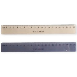 Linijka kolorowa ACADEMY 20 cm Interdruk wielokolorowa 1 sztuka