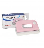 Dziurkacz biurowy Starpak RÓŻOWY pastelowy do dokumentów 10 kartek