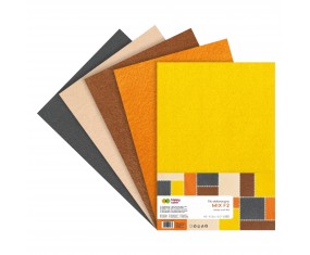 Filc Dekoracyjny 30x40cm A3 1,5mm ZESTAW 5 Arkuszy Mix Kolor Happy Color