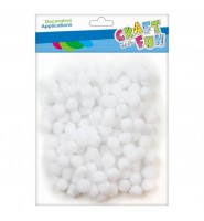 Pompony dekoracyjne Craft with Fun BIAŁE 1 cm 120 sztuk ozdoby