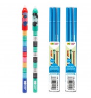 Zestaw 2xdługopis WYMAZYWALNY TABLICZKA MNOŻENIA+6 wkładów HAPPY COLOR