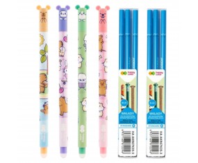 Zestaw 4x długopis WYMAZYWALNY ŚCIERALNY YUMMY Kabibara+6 wkładow HAPPY COLOR