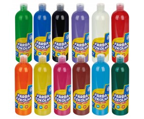 Farby plakatowe Astra ZESTAW 12 kolorów 500 ml