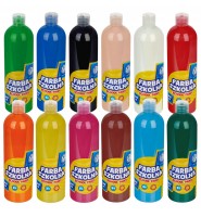 ZESTAW farby plakatowe w butelkach 12 kolorów ASTRA
