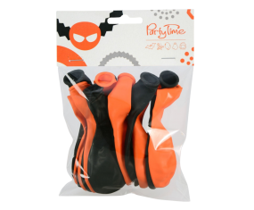 Balony HALLOWEEN Arpex 12 szt. czarne i pomarańczowe – dekoracja 24 cm