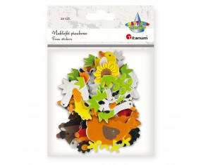 Naklejki piankowe Titanum Farma 20 sztuk – zwierzątka 3D do prac plastycznych