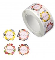 Naklejki papierowe dekoracyjne Titanum DZIĘKUJĘ 500 szt. na rolce 8 wzorów