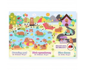 Blok rysunkowy Strigo A4 biały 50 kartek 90g KAPIBARA papier do rysowania